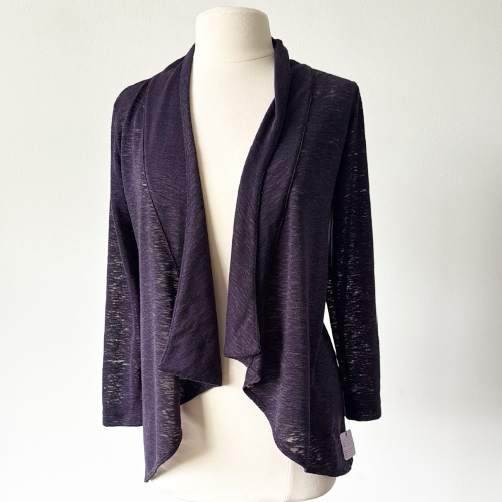 Chico’s Women's Purple Open Front Sweater